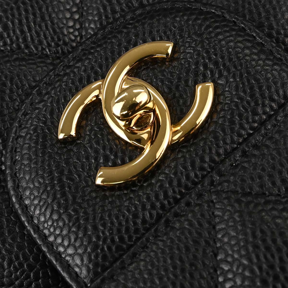 Chanel Black Caviar Skin Jumbo Classic Double Flap Shoulder Bag