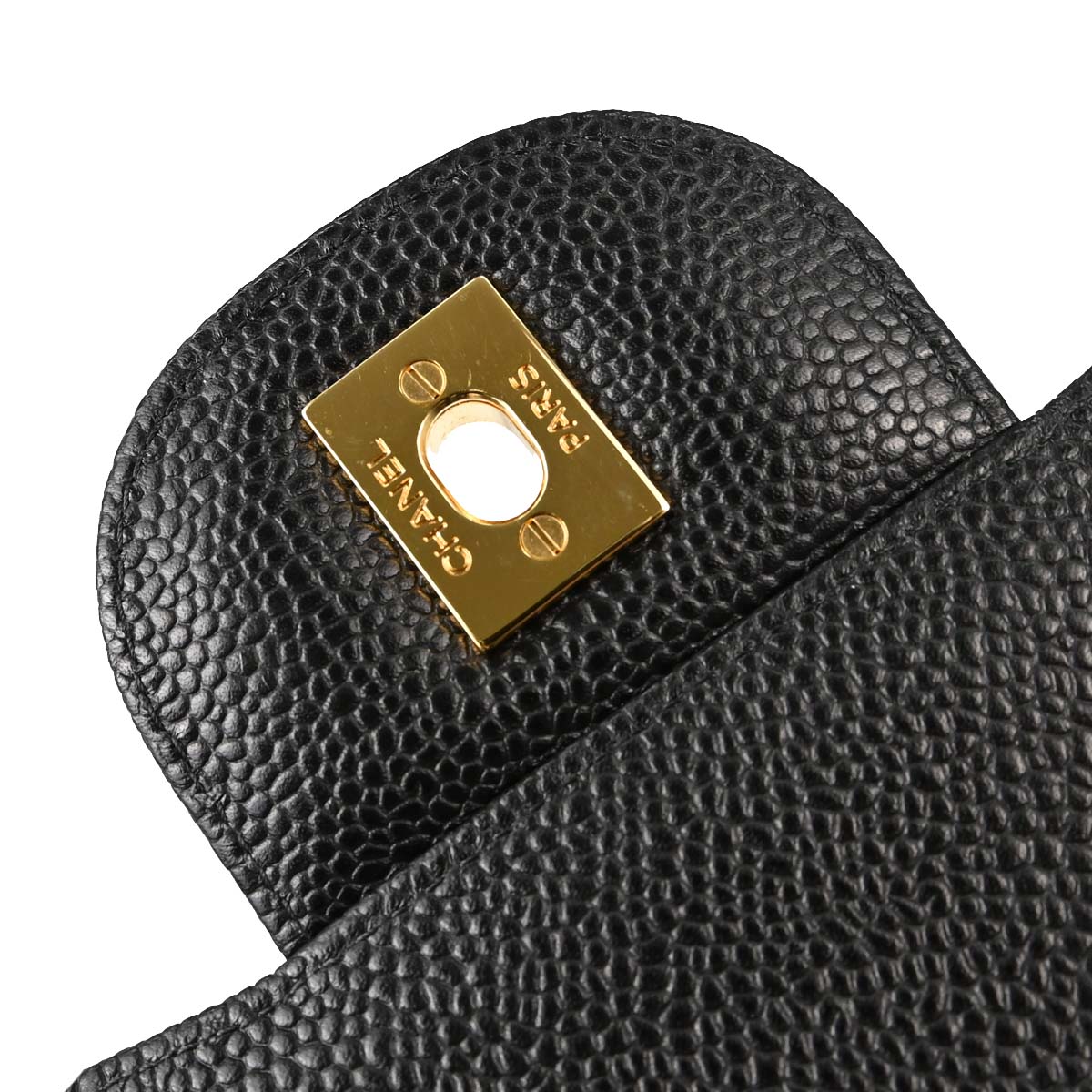 Chanel Black Caviar Skin Jumbo Classic Double Flap Shoulder Bag