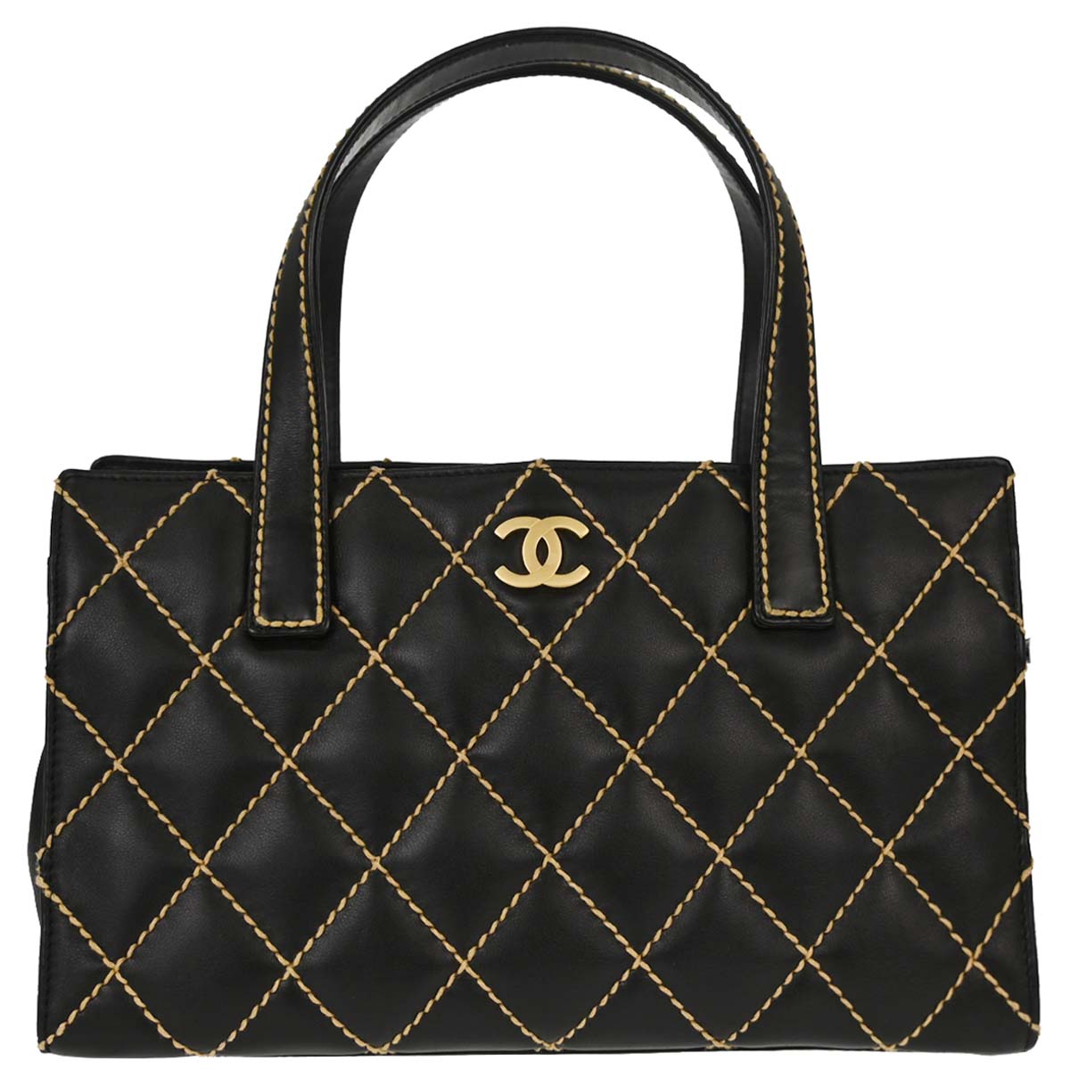 Chanel 2004-2005 Black Calfskin Wild Stitch Handbag