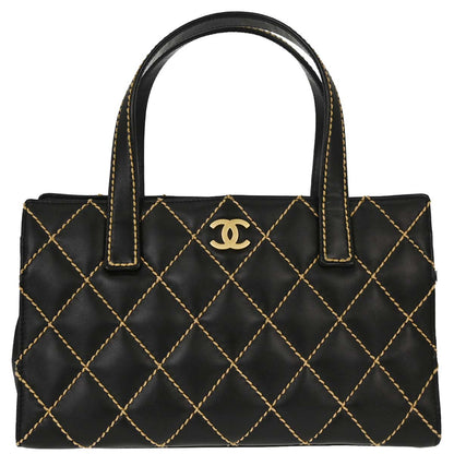 Chanel 2004-2005 Black Calfskin Wild Stitch Handbag