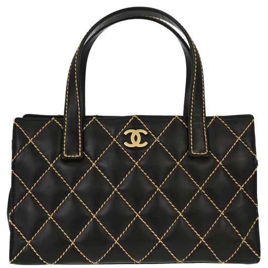 Chanel 2004-2005 Black Calfskin Wild Stitch Handbag