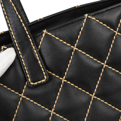 Chanel 2004-2005 Black Calfskin Wild Stitch Handbag