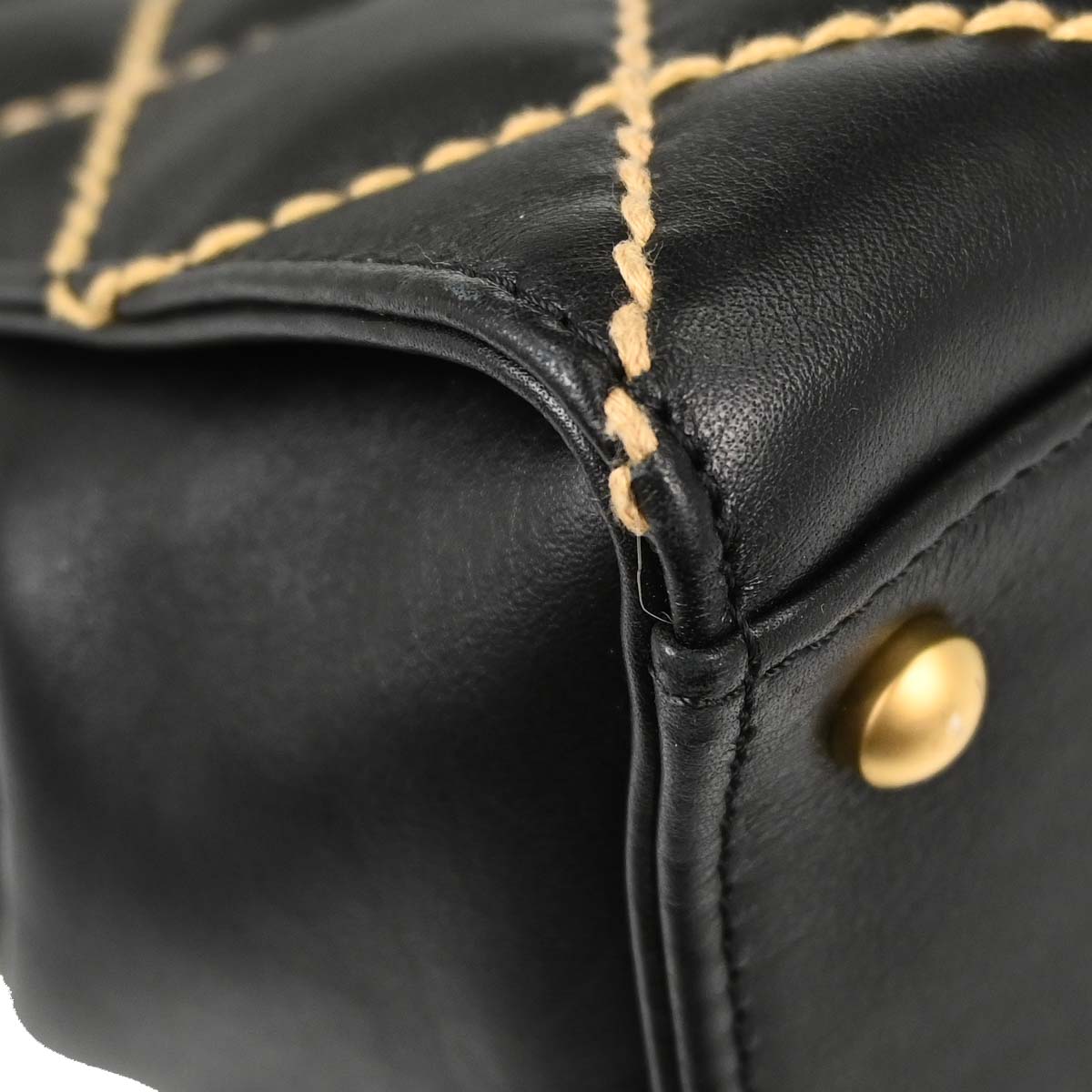 Chanel 2004-2005 Black Calfskin Wild Stitch Handbag