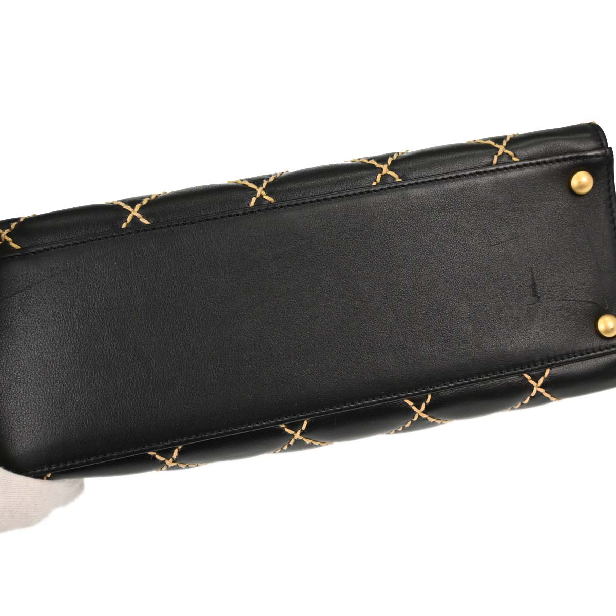 Chanel 2004-2005 Black Calfskin Wild Stitch Handbag