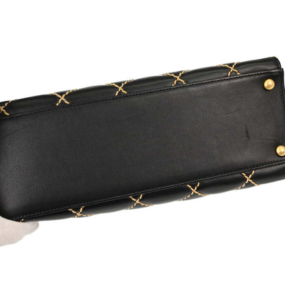 Chanel 2004-2005 Black Calfskin Wild Stitch Handbag