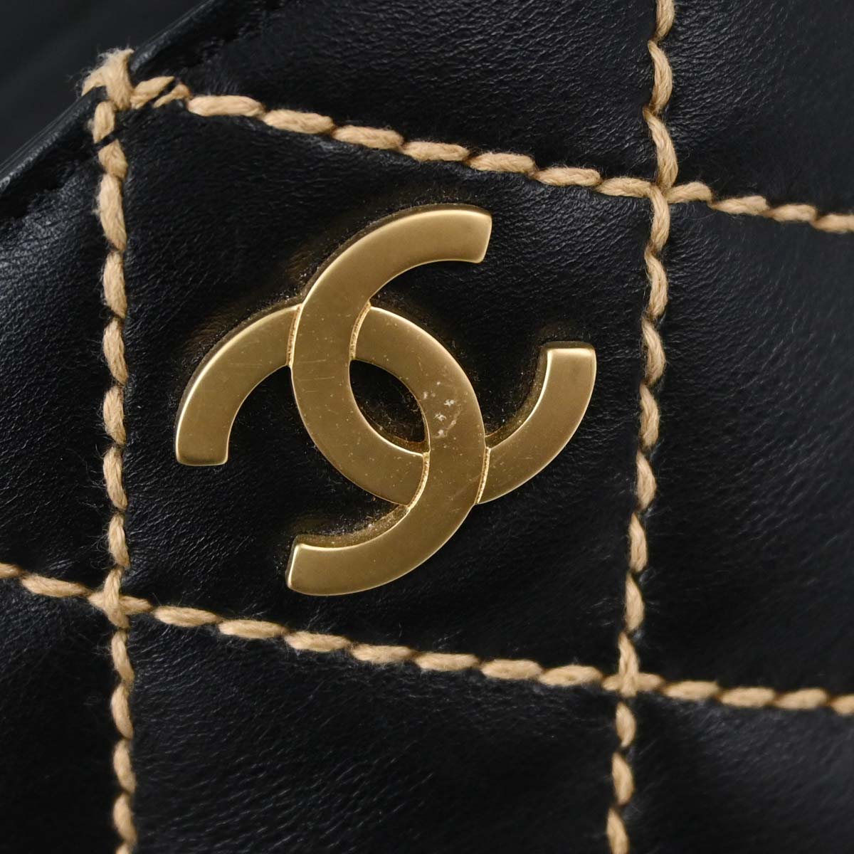 Chanel 2004-2005 Black Calfskin Wild Stitch Handbag