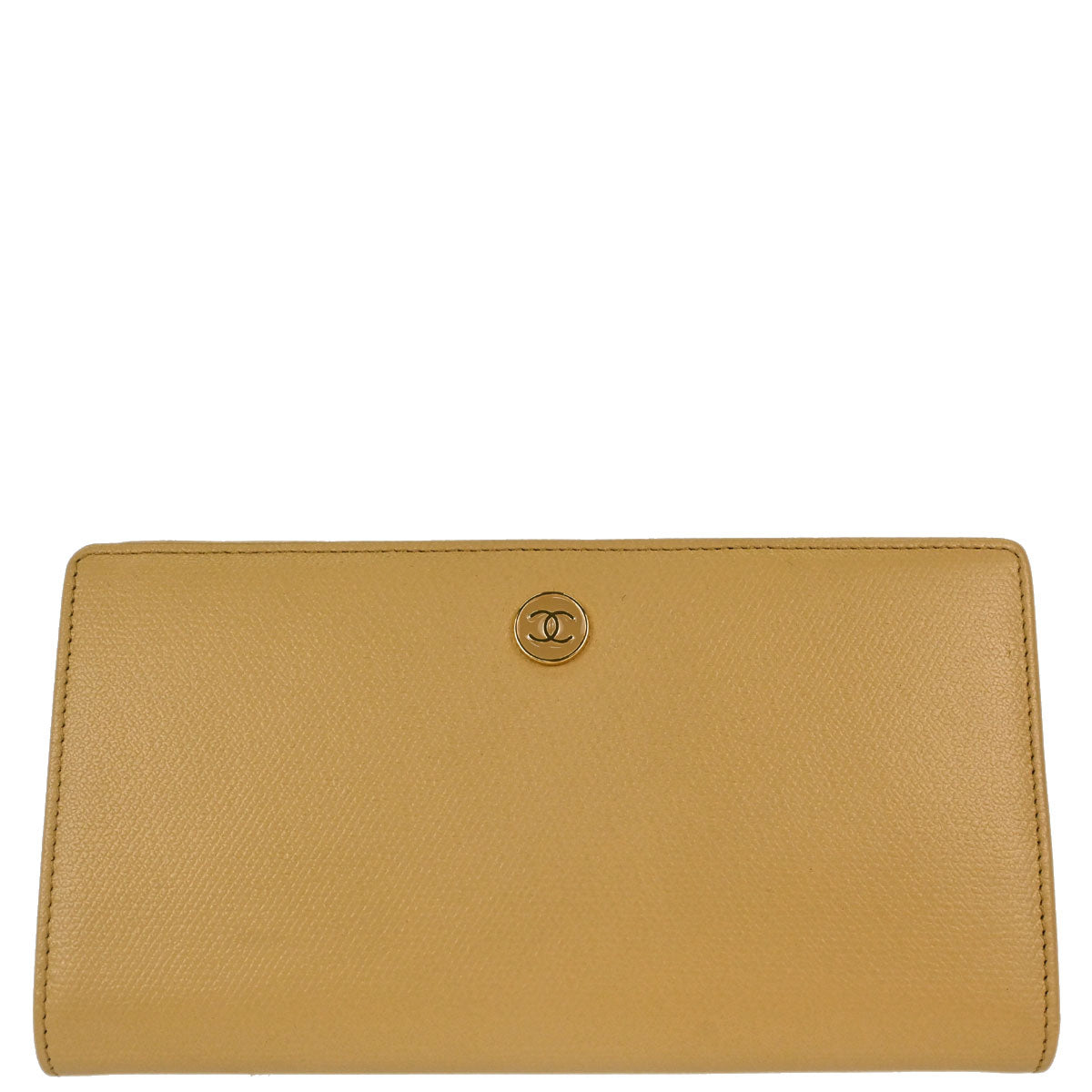 Chanel Beige Calfskin Bifold Long Wallet