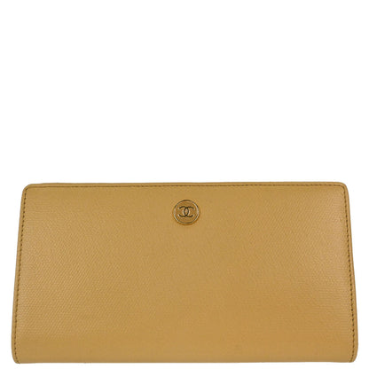 Chanel Beige Calfskin Bifold Long Wallet