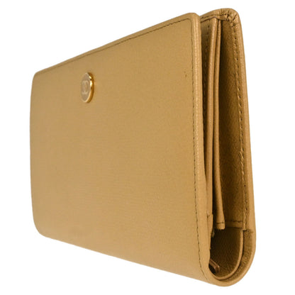 Chanel Beige Calfskin Bifold Long Wallet