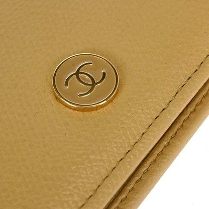 Chanel Beige Calfskin Bifold Long Wallet
