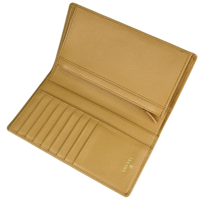 Chanel Beige Calfskin Bifold Long Wallet