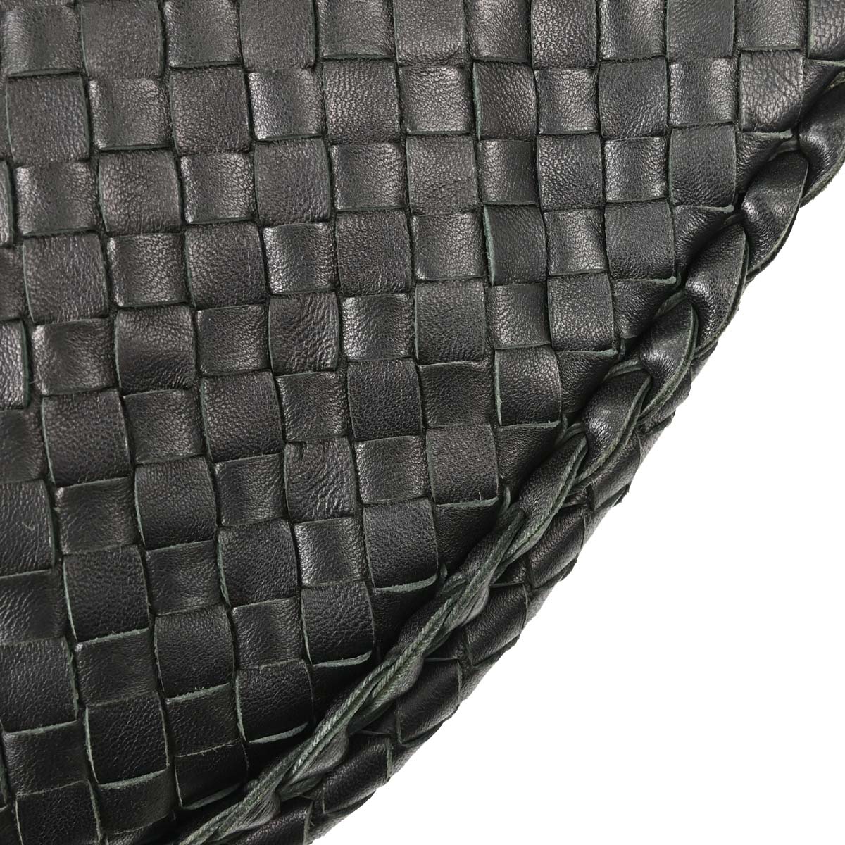 Bottega Veneta Black Lambskin Intrecciato Hobo Handbag