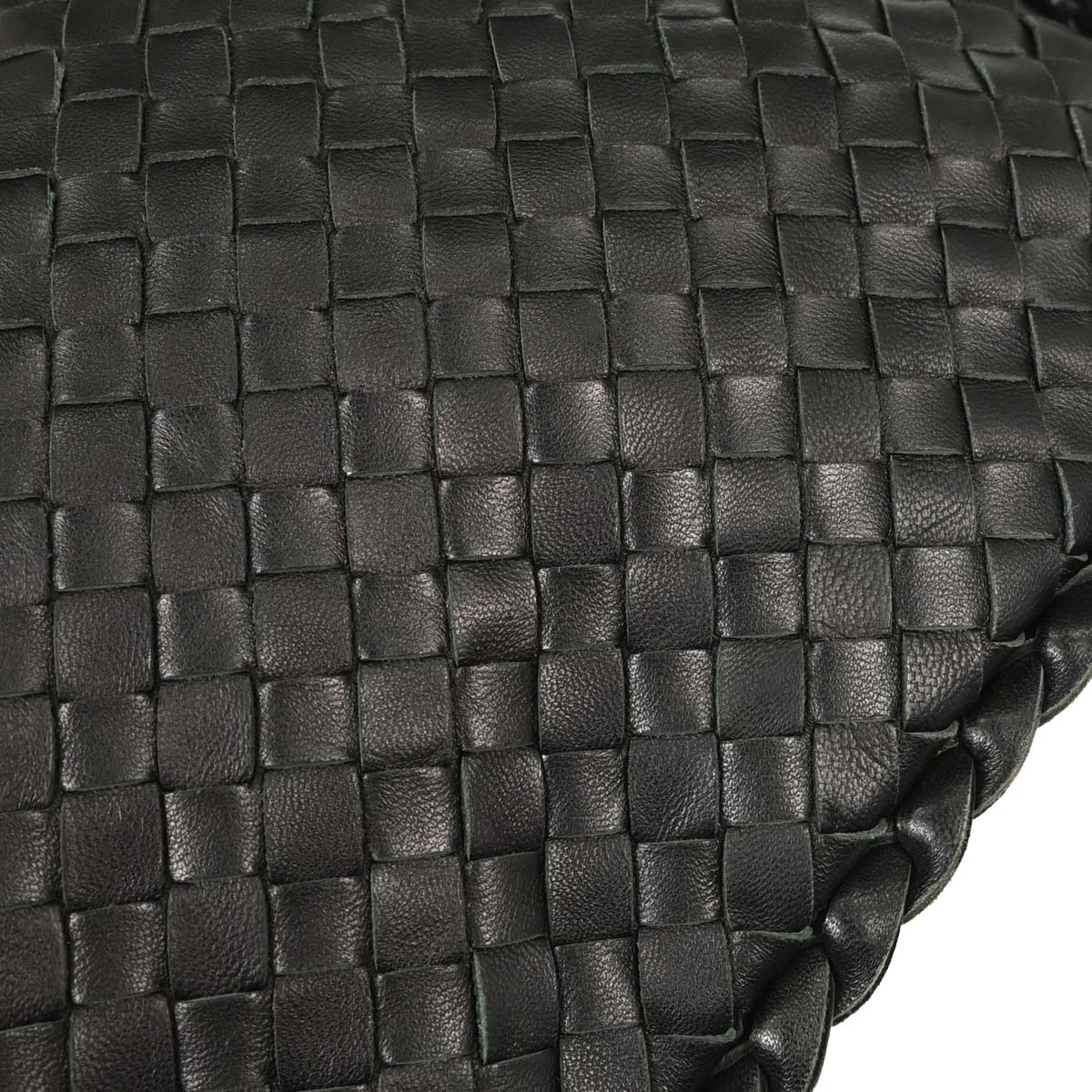 Bottega Veneta Black Lambskin Intrecciato Hobo Handbag