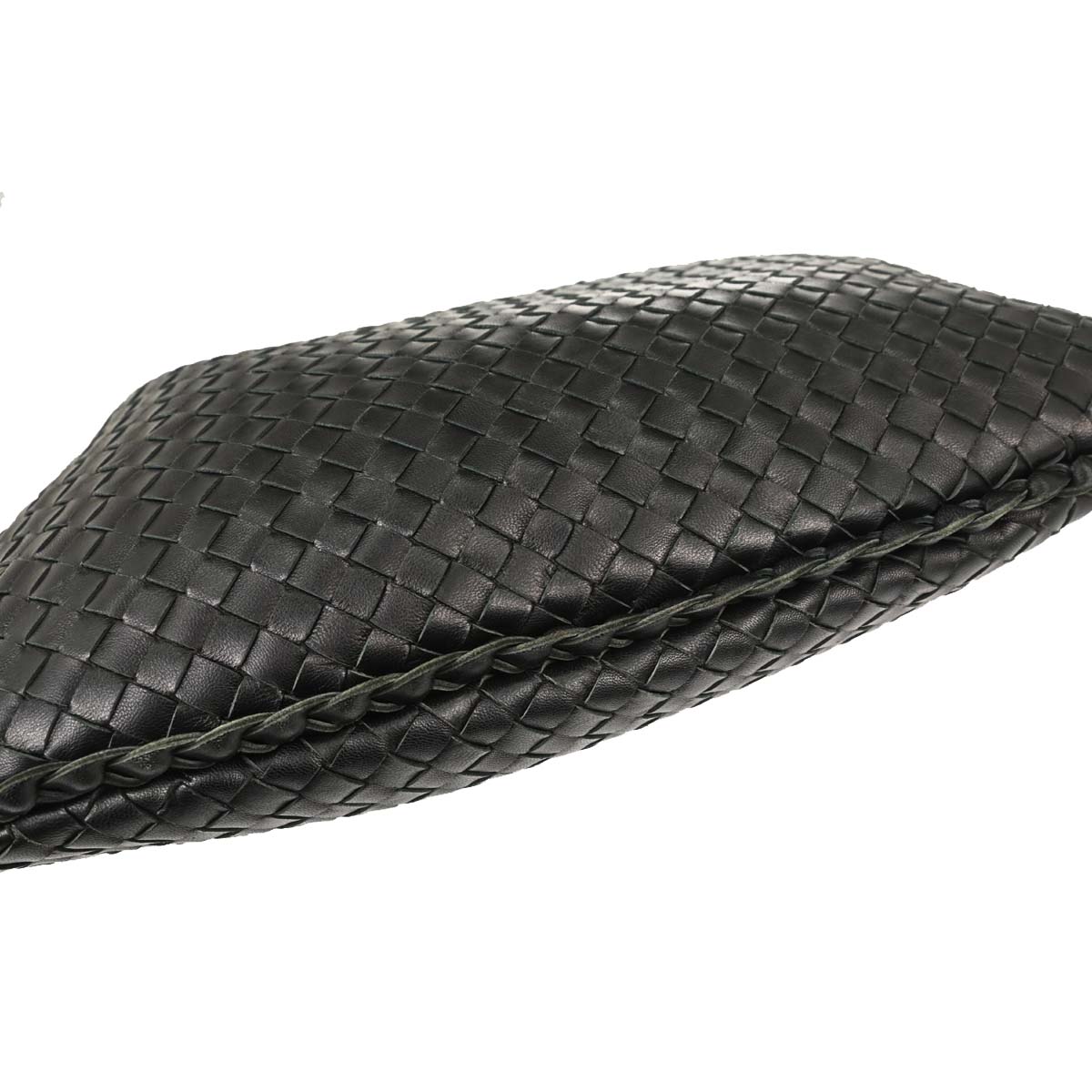 Bottega Veneta Black Lambskin Intrecciato Hobo Handbag
