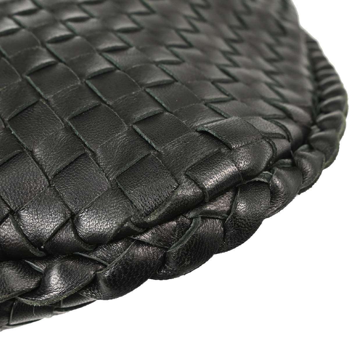 Bottega Veneta Black Lambskin Intrecciato Hobo Handbag
