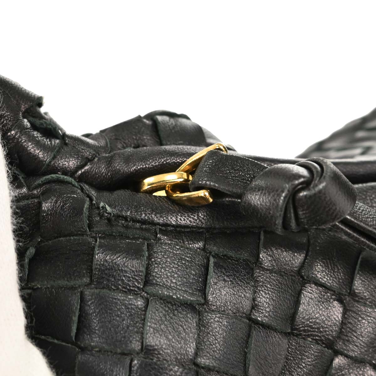 Bottega Veneta Black Lambskin Intrecciato Hobo Handbag