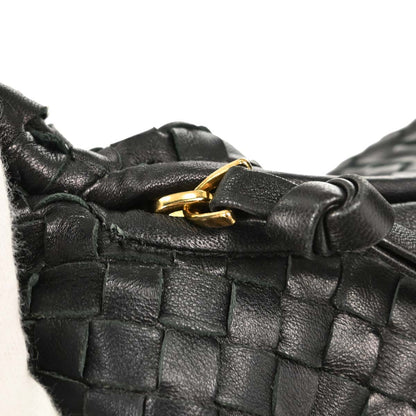 Bottega Veneta Black Lambskin Intrecciato Hobo Handbag