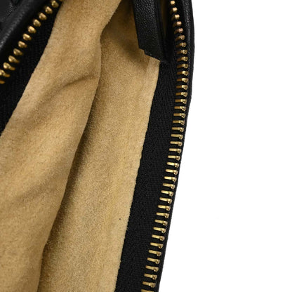 Bottega Veneta Black Lambskin Intrecciato Hobo Handbag