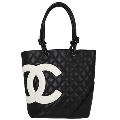 Chanel Black Calfskin Cambon Ligne Tote Handbag