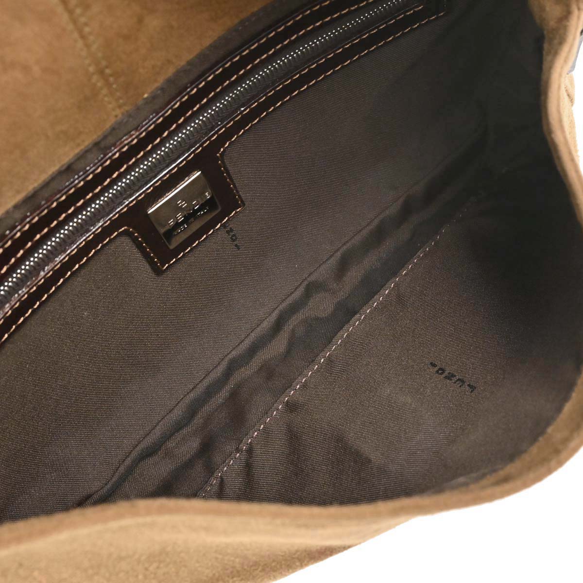 Fendi Brown Suede Baguette Handbag
