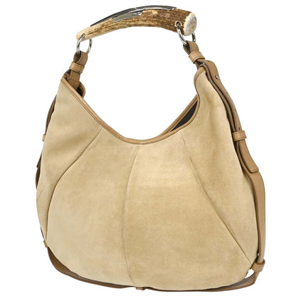 Yves Saint Laurent Beige Suede Medium Mombasa Handbag