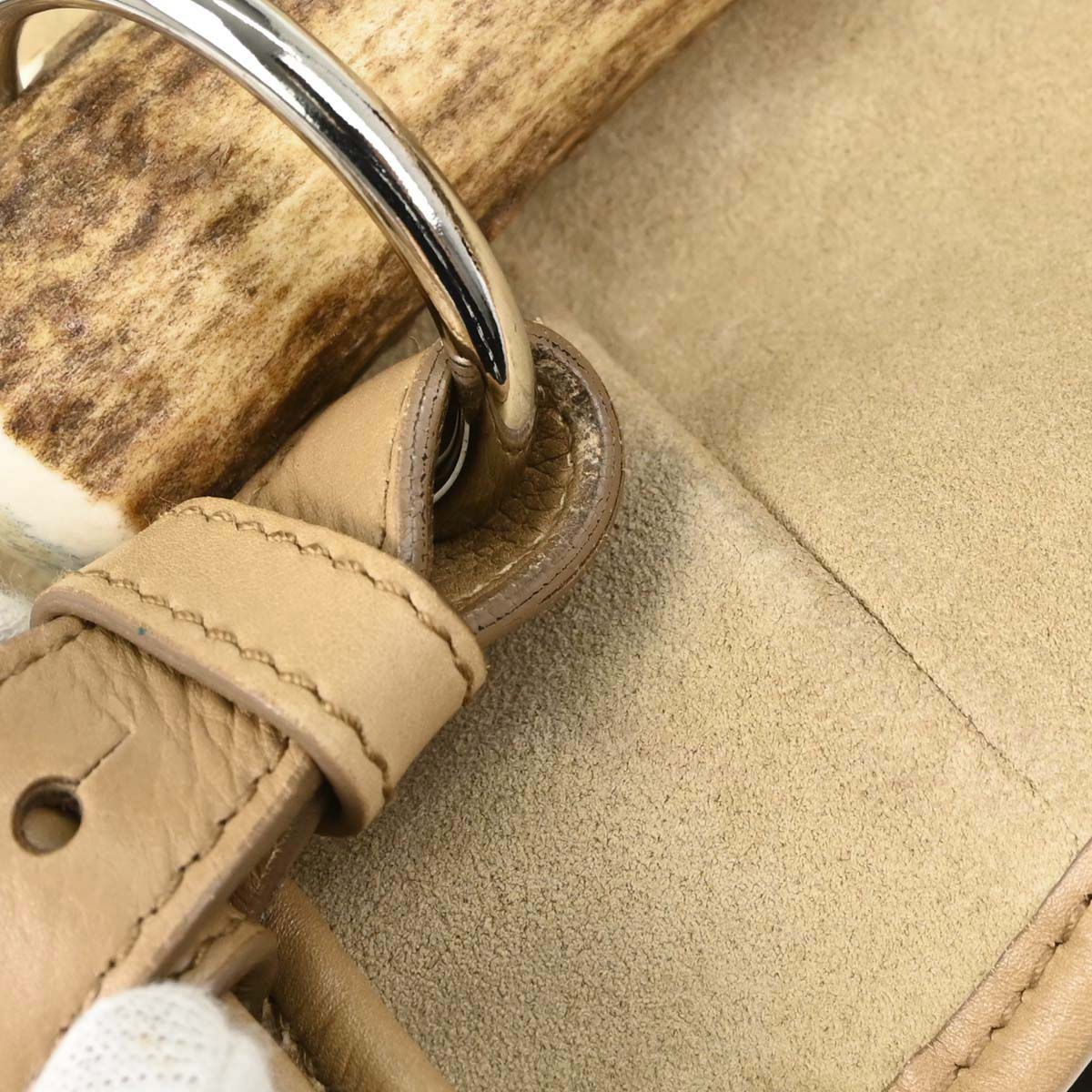 Yves Saint Laurent Beige Suede Medium Mombasa Handbag