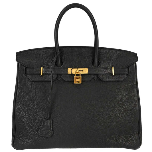 Hermes Black Togo Birkin 35 Handbag