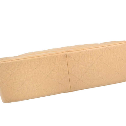 Chanel Beige Caviar Skin Jumbo Classic Double Flap Shoulder Bag