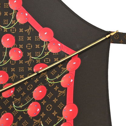 Louis Vuitton Brown Monogram Cherry Parapluie Umbrella M70125 Small Good