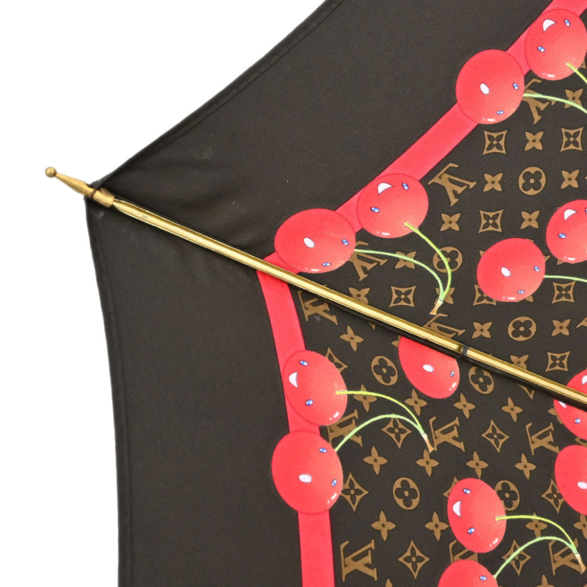 Louis Vuitton Brown Monogram Cherry Parapluie Umbrella M70125 Small Good