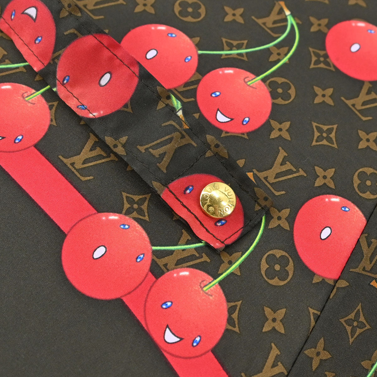 Louis Vuitton Brown Monogram Cherry Parapluie Umbrella M70125 Small Good
