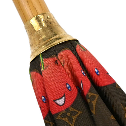 Louis Vuitton Brown Monogram Cherry Parapluie Umbrella M70125 Small Good