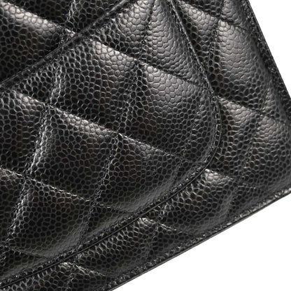 Chanel Black Caviar Skin Classic WOC Wallet on Chain Shoulder Bag