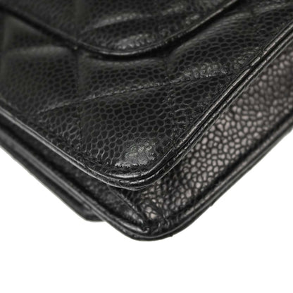 Chanel Black Caviar Skin Classic WOC Wallet on Chain Shoulder Bag