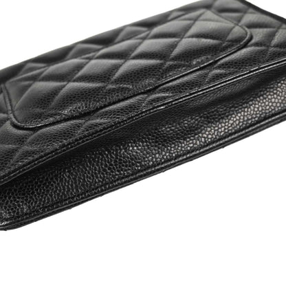 Chanel Black Caviar Skin Classic WOC Wallet on Chain Shoulder Bag