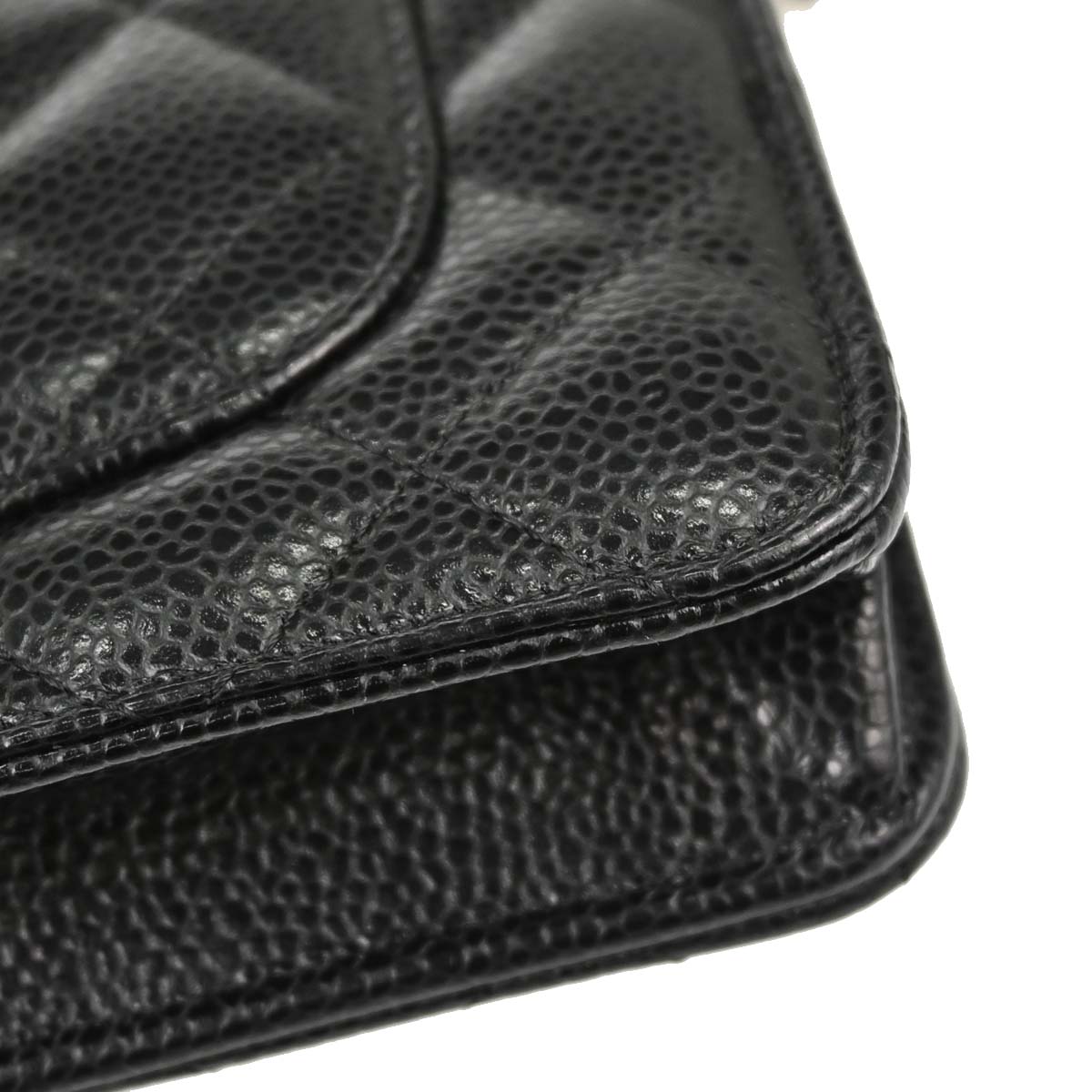 Chanel Black Caviar Skin Classic WOC Wallet on Chain Shoulder Bag