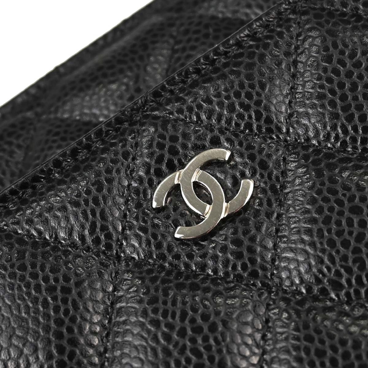 Chanel Black Caviar Skin Classic WOC Wallet on Chain Shoulder Bag