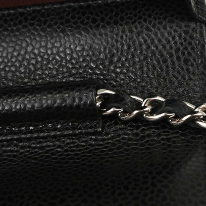 Chanel Black Caviar Skin Classic WOC Wallet on Chain Shoulder Bag