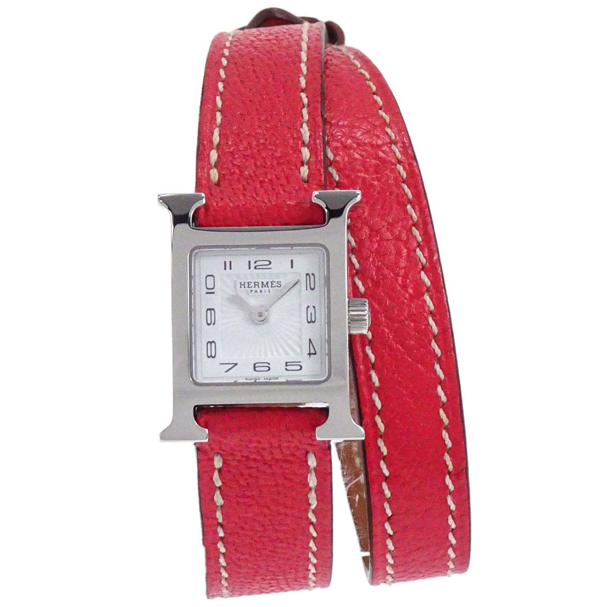 Hermes H Watch Double Tour 20mm HH1.110 Quartz □P Bougainvillier