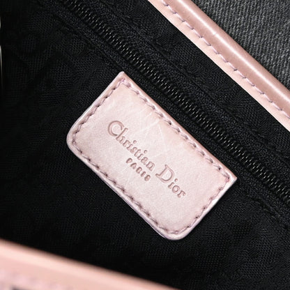 Christian Dior Gray Pink Denim Saddle Handbag