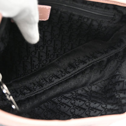 Christian Dior Gray Pink Denim Saddle Handbag