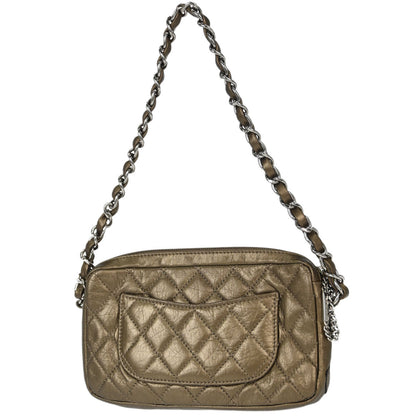 Chanel Metallic Bronze Calfskin Cotton Club Cambon Ligne Handbag