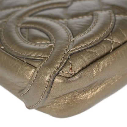 Chanel Metallic Bronze Calfskin Cotton Club Cambon Ligne Handbag