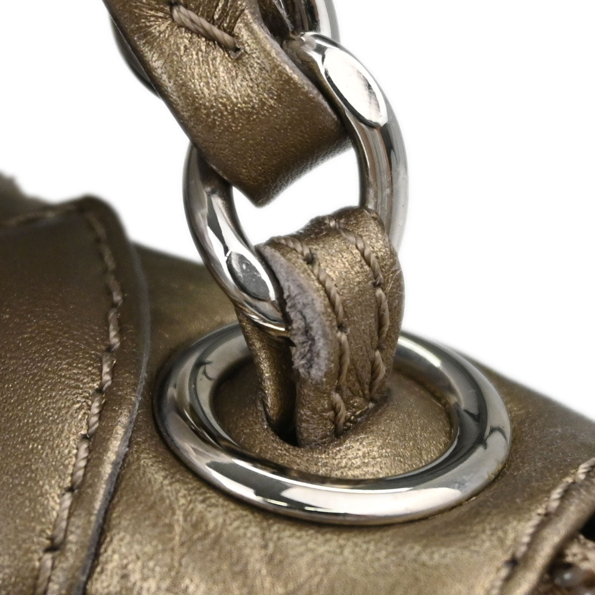 Chanel Metallic Bronze Calfskin Cotton Club Cambon Ligne Handbag