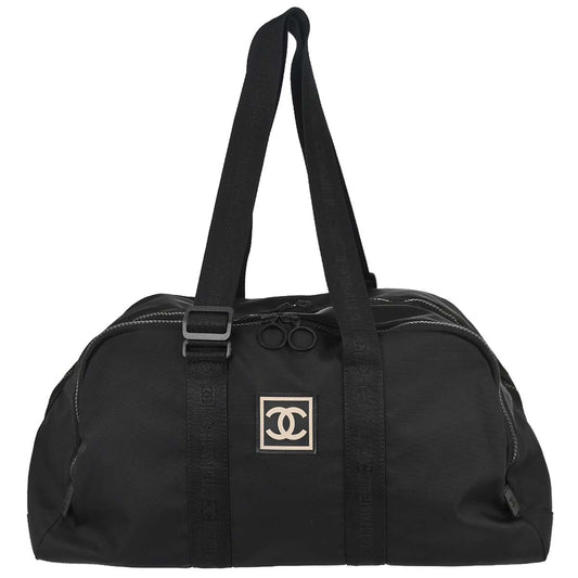 Chanel Black Nylon Sport Line Duffle Handbag