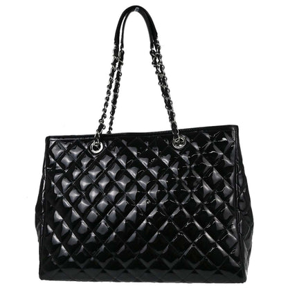 Chanel Black Patent Leather Tote Handbag