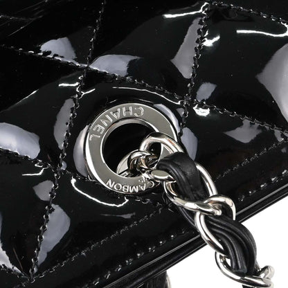 Chanel Black Patent Leather Tote Handbag