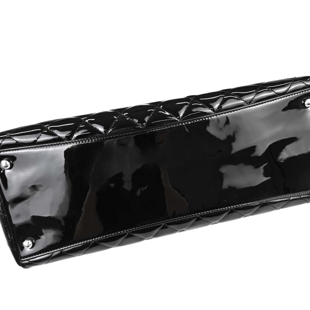 Chanel Black Patent Leather Tote Handbag