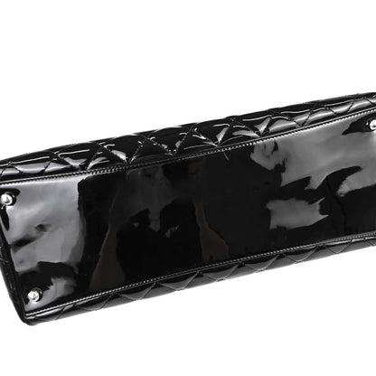Chanel Black Patent Leather Tote Handbag