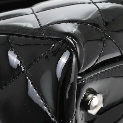 Chanel Black Patent Leather Tote Handbag
